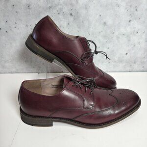 Banana Republic Mens Burgundy Genuine Leather Liam Oxford Dress Shoes Size 9
